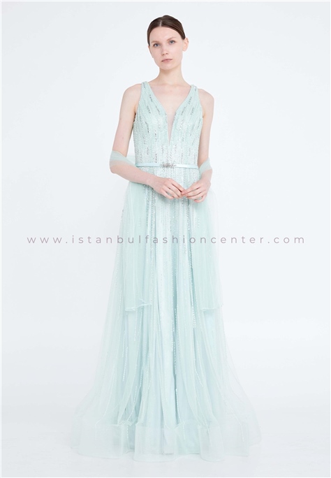 Sleeveless Maxi Tulle A - Line Regular Green Prom Dress Ern1312ami