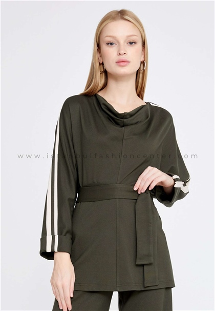 FAVORİLong Sleeve Cotton Solid Color Regular Green Two-Piece Outfit Fav30059hak