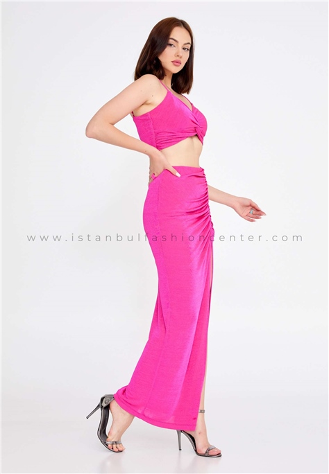 GYGESSSleeveless Lycra Solid Color Regular Fuchsia Two-Piece Outfit Gyg22y3021fus