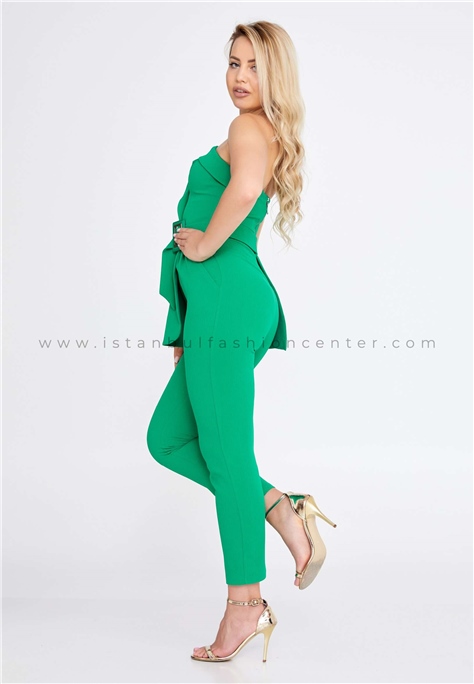 JOIN MEStrapless Crepe Solid Color Regular Green Two-Piece Outfit Jnm20-063-1ysl
